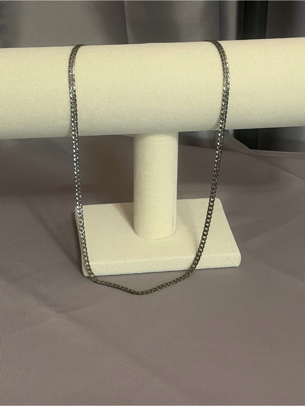 20” 925 Sterling Silver Black Cuban Chain Necklace - Timeless Minimalist Style